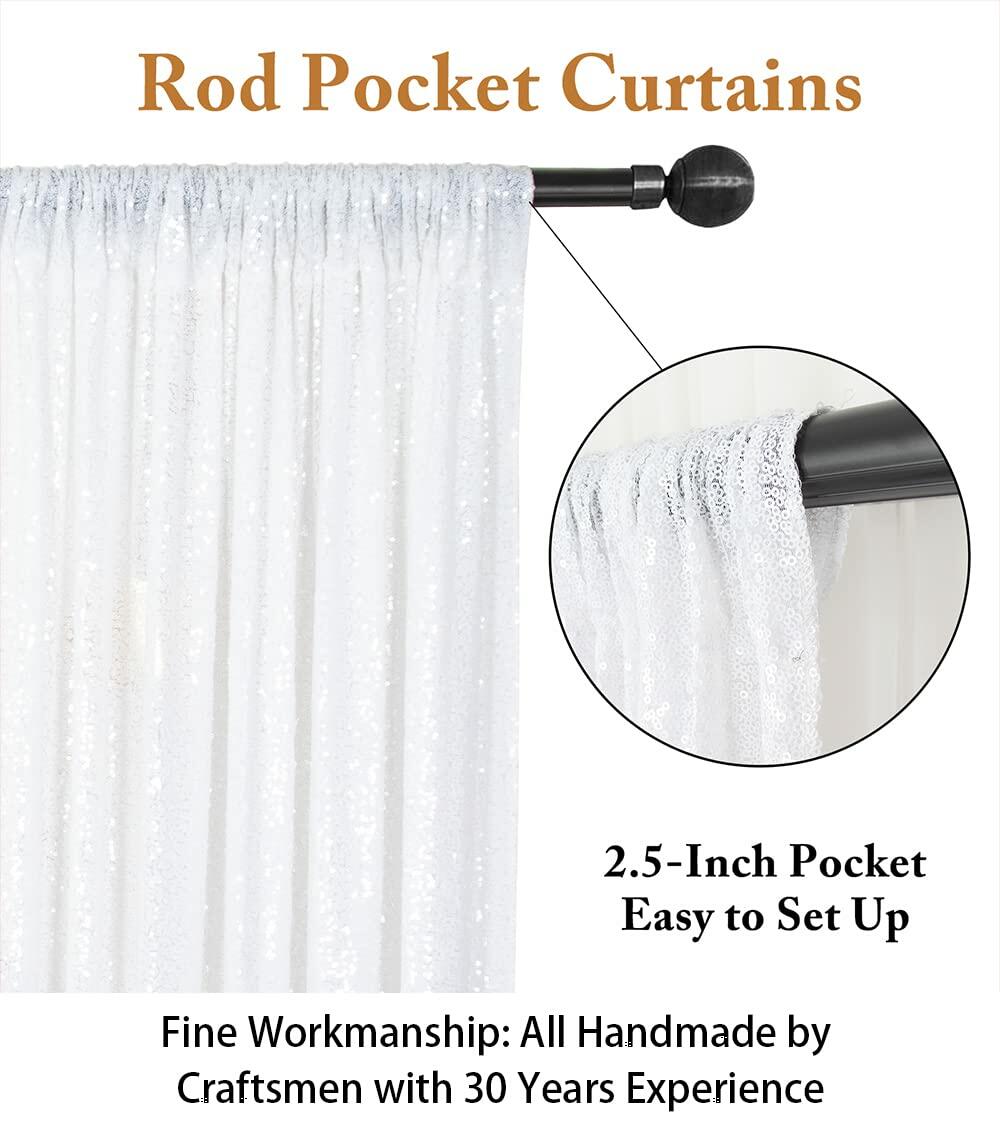 ShinyBeauty Photobooth Background Best Choice-7FTx7FT-White-Sequin Photography
