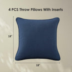 Set of 4 Sunbrella Decorative Outdoor Water Repellent Throw Pillows with Inserts