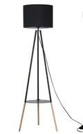 Tripod Floor Lamp,Black Linen Shade, Modern Floor Lamp - (Black) Elegant Tripod