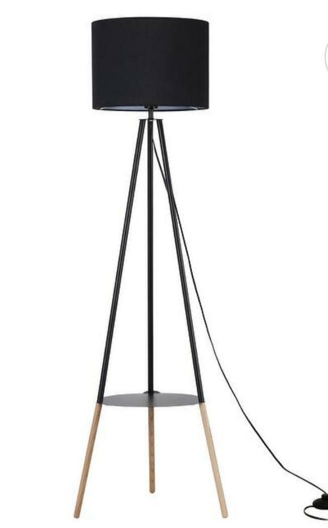 Tripod Floor Lamp,Black Linen Shade, Modern Floor Lamp - (Black) Elegant Tripod