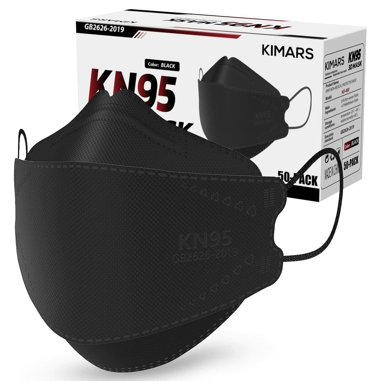 KIMARS KN95 Face Masks 50 Pack, Breathable Comfortable and Disposable KN95 Mask,