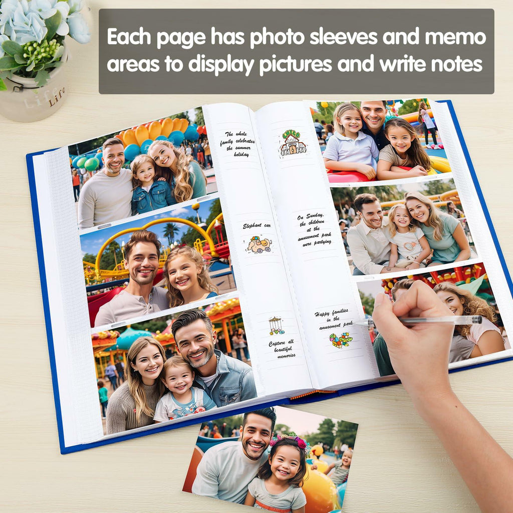 XFveiwoo Photo Album 4x6 450 Photos with Writing Space,4 x 6 Photo Book Linen