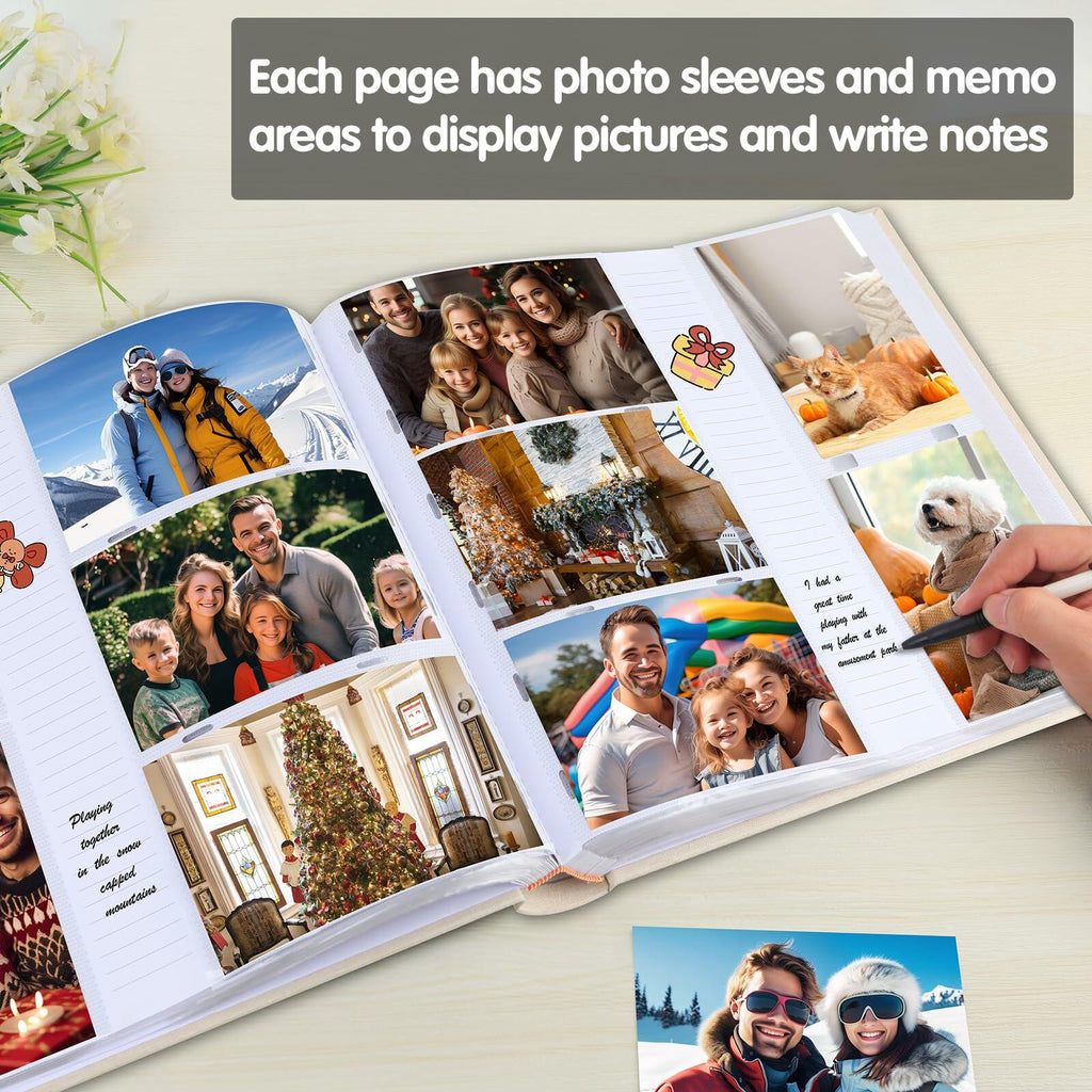 Photo Album 4x6 600 Photos with Writing Space,4 x 6 Photo Book Linen Cover with