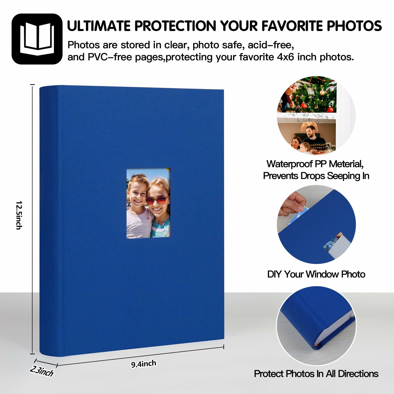 XFveiwoo Photo Album 4x6 450 Photos with Writing Space,4 x 6 Photo Book Linen