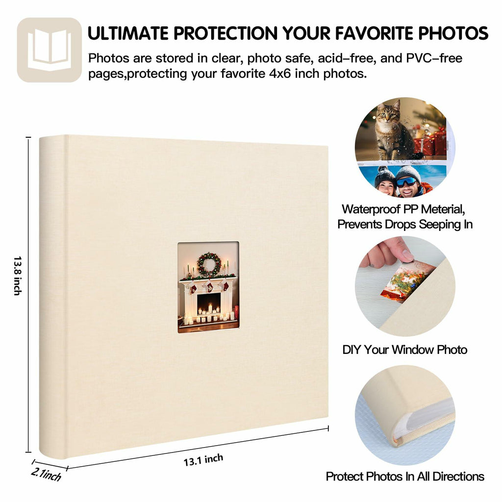Photo Album 4x6 600 Photos with Writing Space,4 x 6 Photo Book Linen Cover with