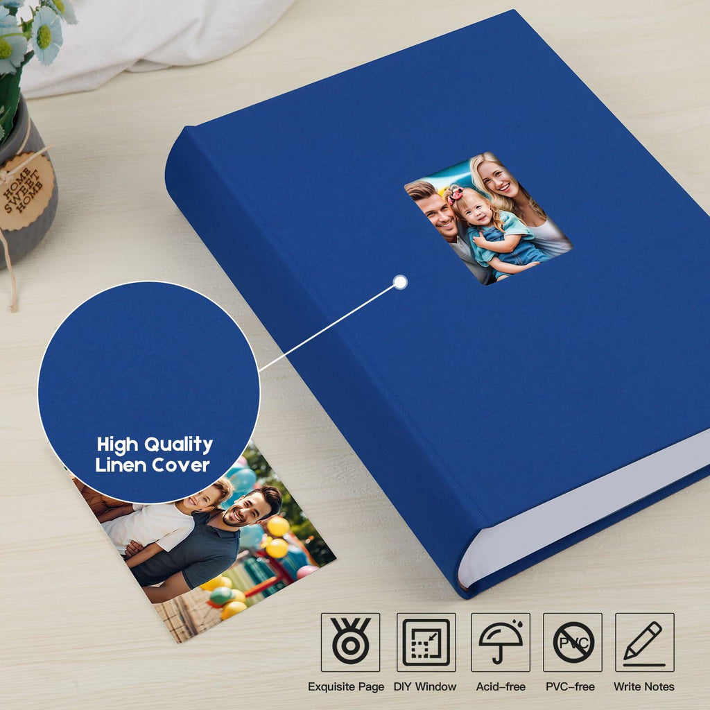 XFveiwoo Photo Album 4x6 450 Photos with Writing Space,4 x 6 Photo Book Linen