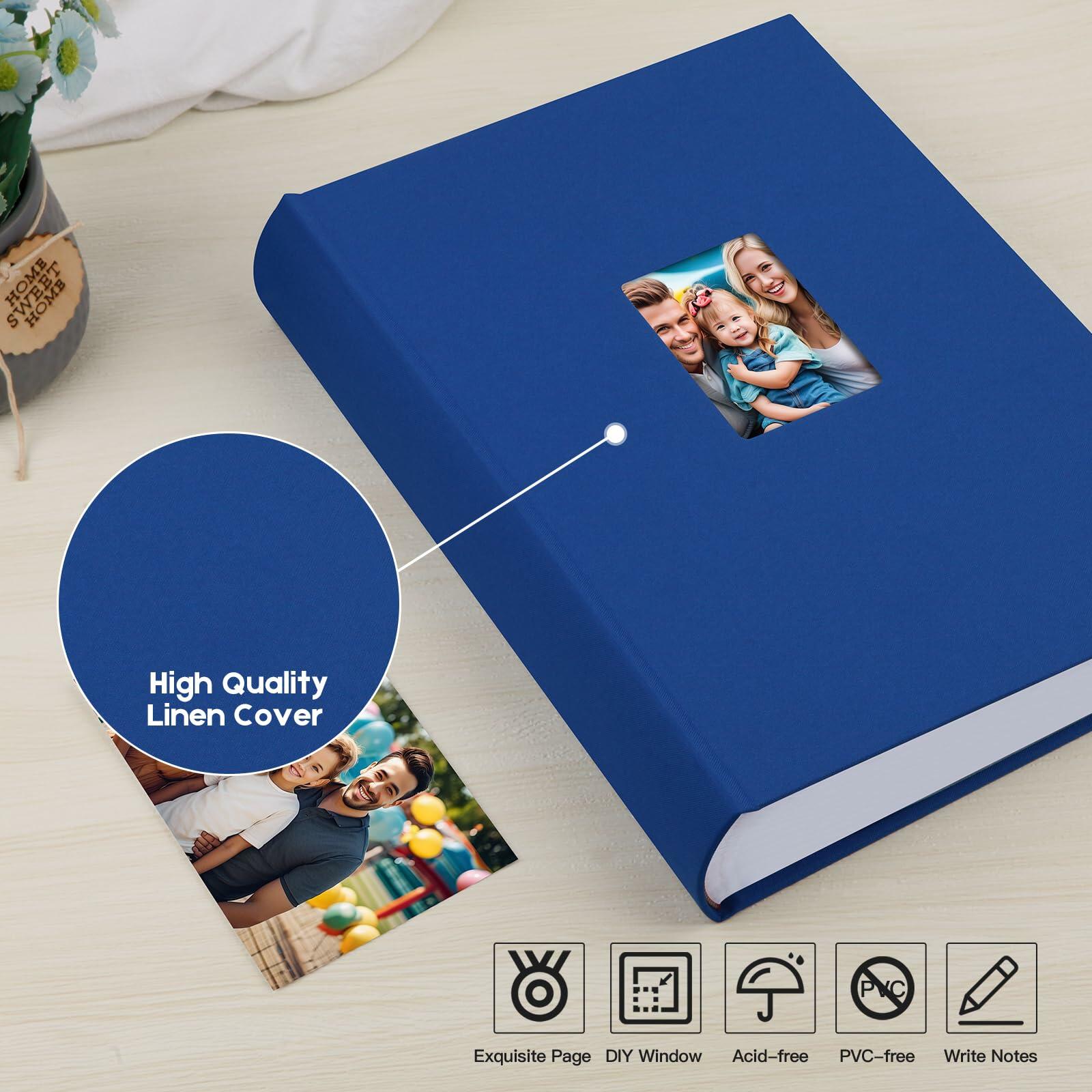 XFveiwoo Photo Album 4x6 450 Photos with Writing Space,4 x 6 Photo Book Linen