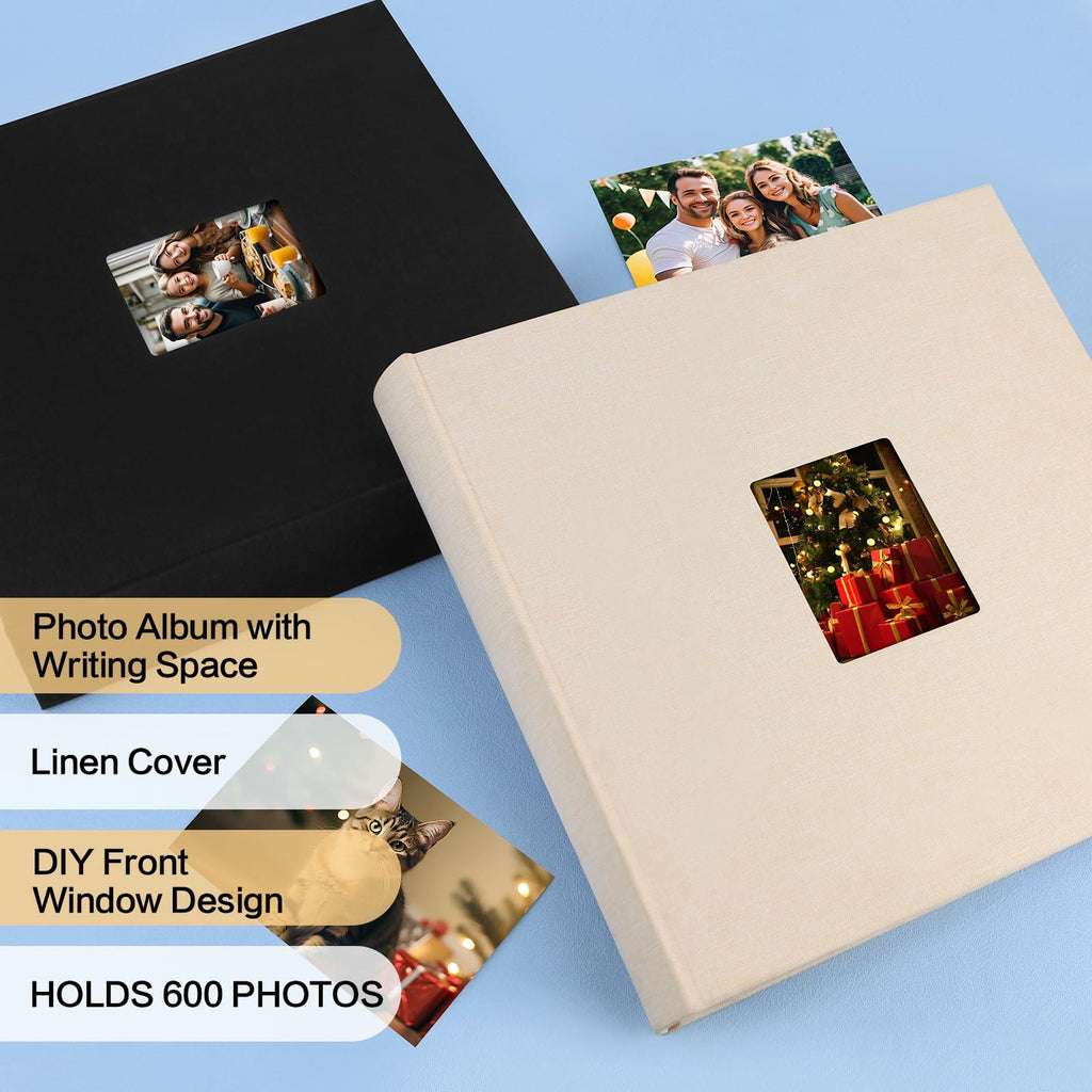 Photo Album 4x6 600 Photos with Writing Space,4 x 6 Photo Book Linen Cover with