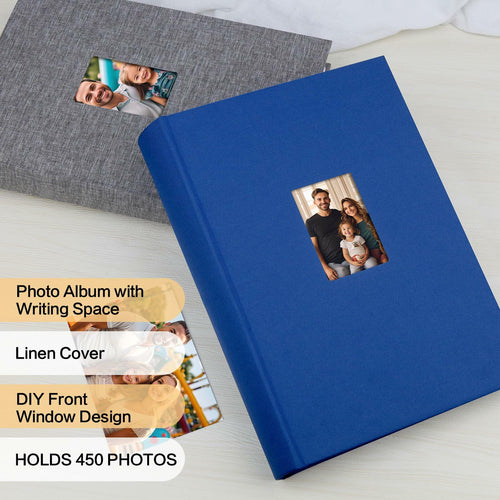 XFveiwoo Photo Album 4x6 450 Photos with Writing Space,4 x 6 Photo Book Linen