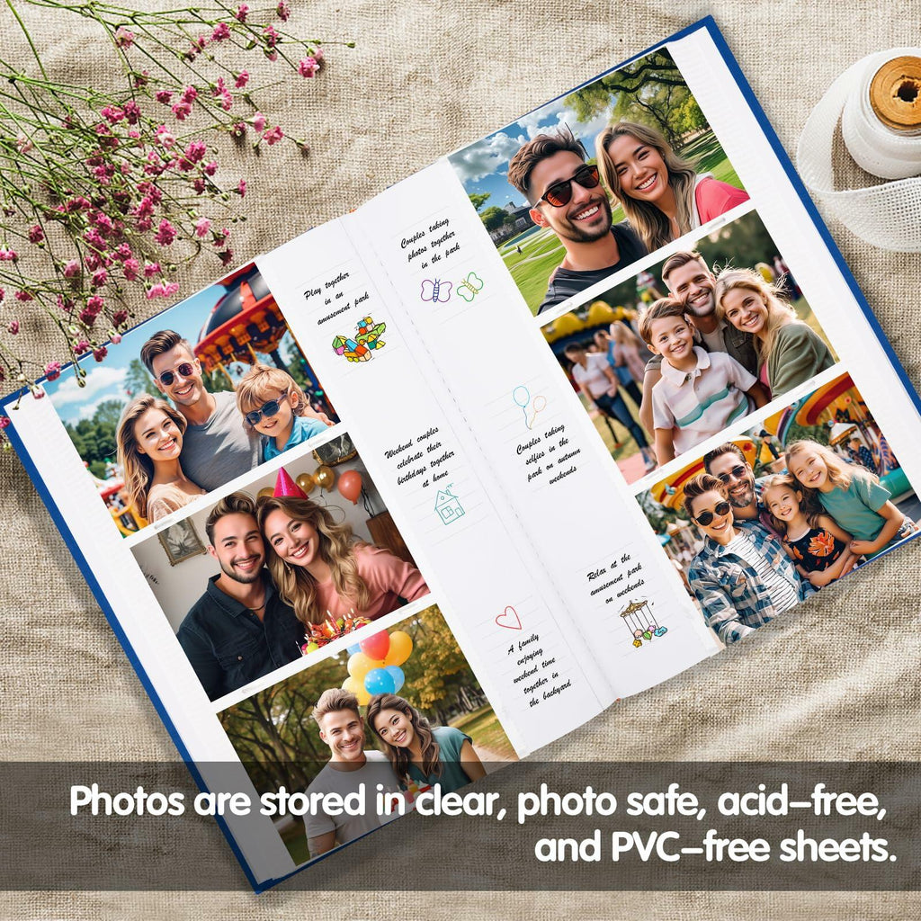 XFveiwoo Photo Album 4x6 450 Photos with Writing Space,4 x 6 Photo Book Linen