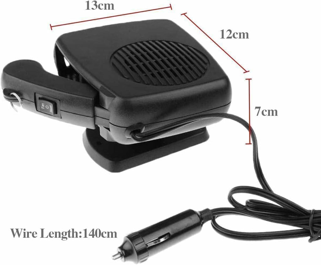 12V Portable Car Heater & Defroster - 150W, Plugs into Cigarette Lighter, 2-in-1