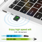 USB WiFi Bluetooth Adapter, 600Mbps Dual Band 2.4/5Ghz Wireless Network External