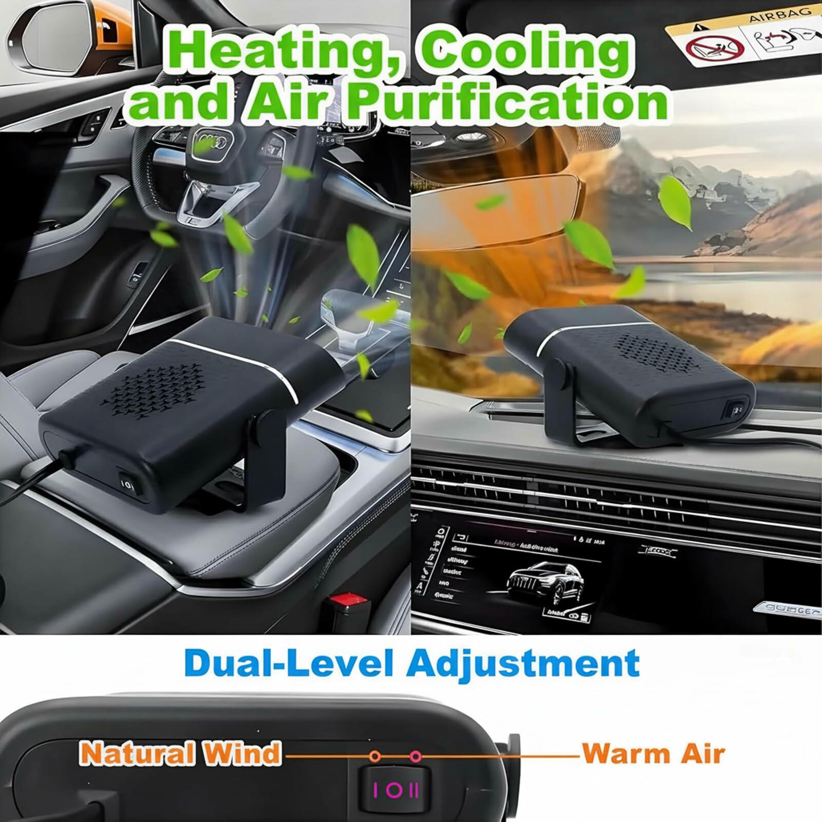 2 Pack Car Heater, 12V 150W Portable Car Heater Plug in Cigarette Lighter Fast