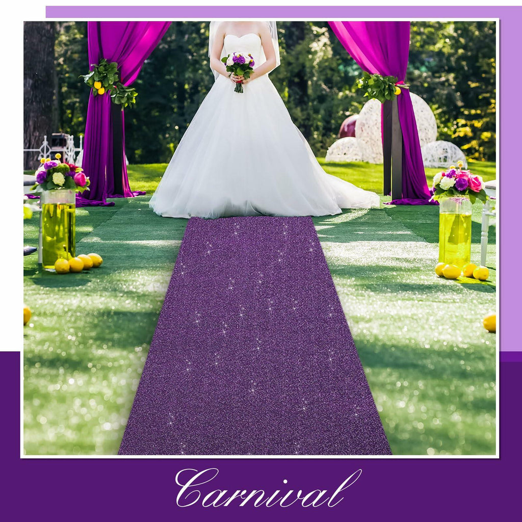 Shihanee Sequin Aisle Runner for Wedding Glitter Rug with Carpet Tape Sparkly