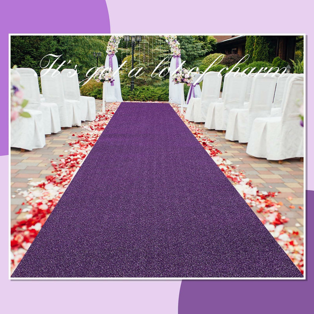 Shihanee Sequin Aisle Runner for Wedding Glitter Rug with Carpet Tape Sparkly
