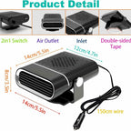 2 Pack Car Heater, 12V 150W Portable Car Heater Plug in Cigarette Lighter Fast