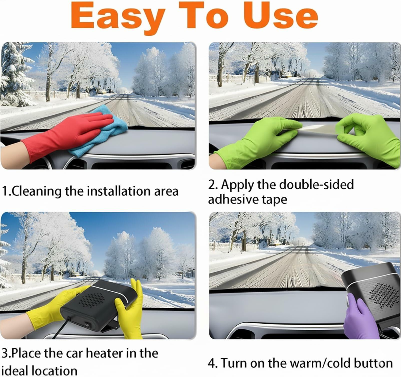 2 Pack Car Heater, 12V 150W Portable Car Heater Plug in Cigarette Lighter Fast