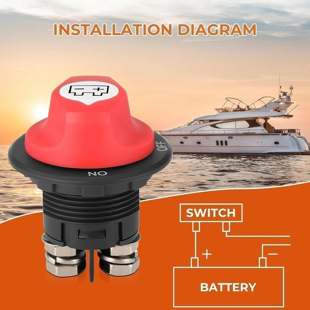 100A Battery Isolator Switch Disconnect Power Cut Off Kill for Car-Boat RV-Truck