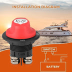 100A Battery Isolator Switch Disconnect Power Cut Off Kill for Car-Boat RV-Truck