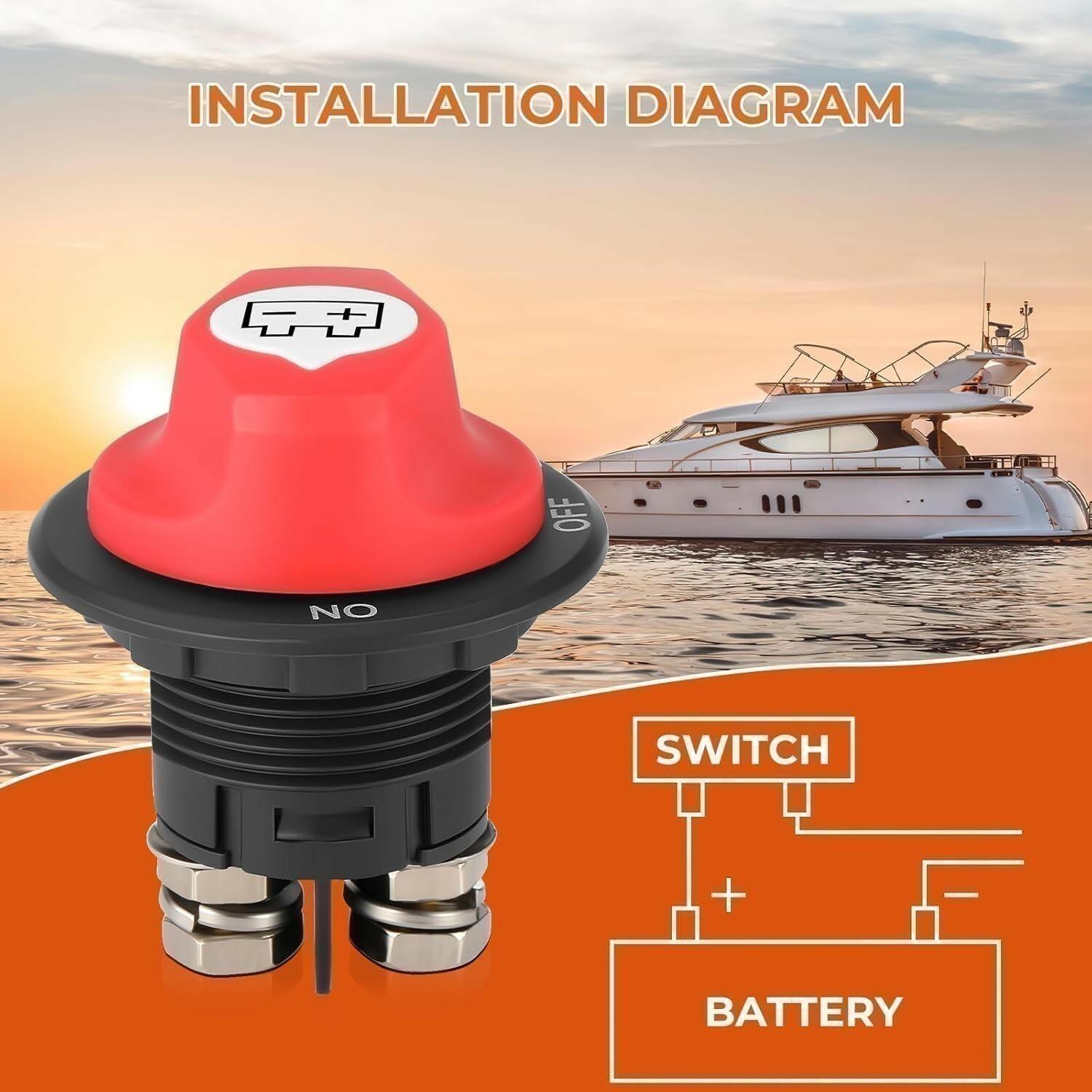 100A Battery Isolator Switch Disconnect Power Cut Off Kill for Car-Boat RV-Truck