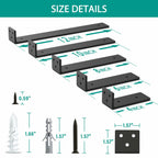 Goovilla Heavy Duty Floating Shelf Brackets 12 Inch for 2×4” Wood Stud, 4 Pack L