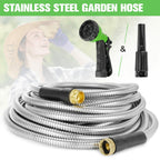 TVKB Garden Hose 100ft Stainless Steel Water Hose Super Tough Flexible Water