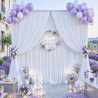 10 ft x 10 ft Wrinkle Free White Backdrop Curtains for Wedding Parties,