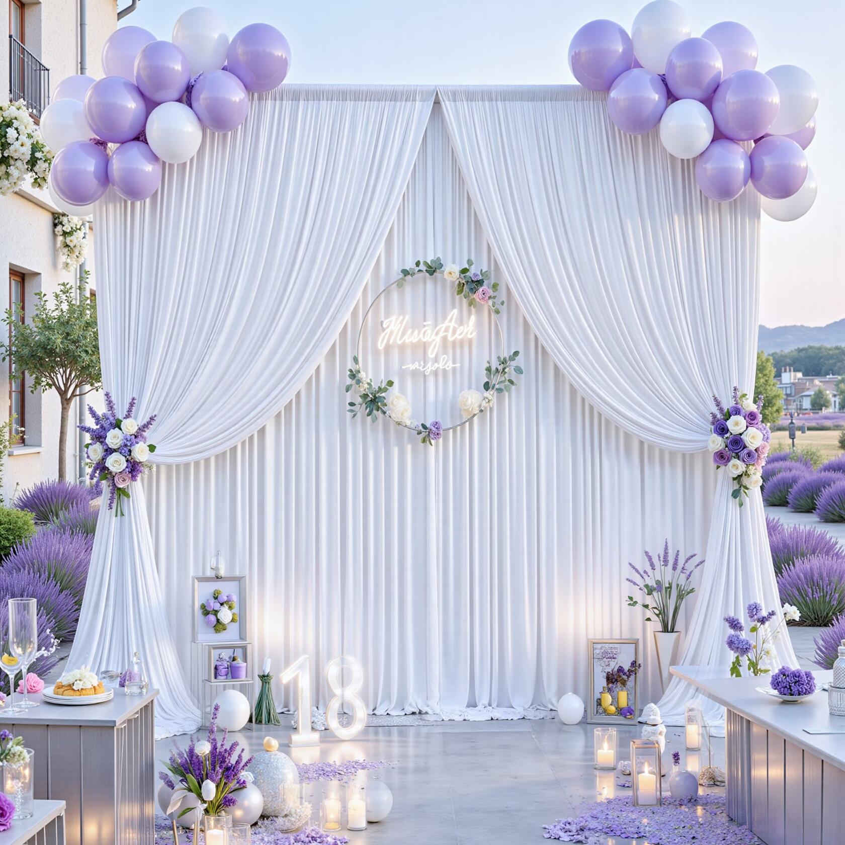 10 ft x 10 ft Wrinkle Free White Backdrop Curtains for Wedding Parties,