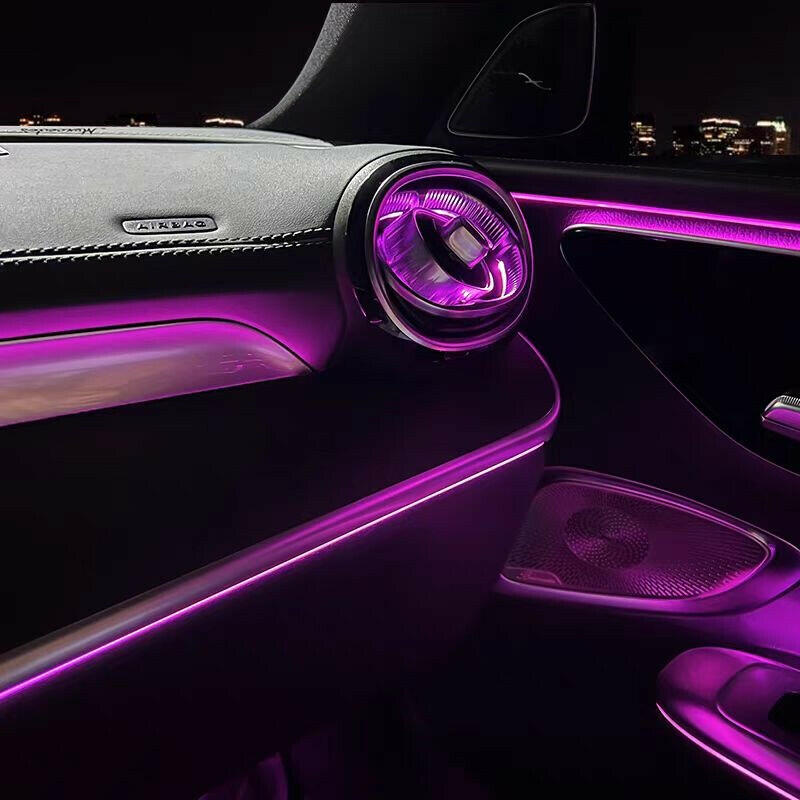 7PCS 64 Colors Air Vent Ambient Light For 2022-2025 Mercedes Benz C Class W206