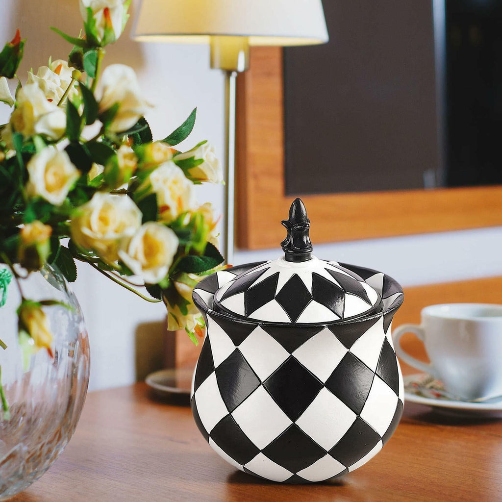 2 pcs Cmrweio Black and White Jewelry Ring Storage Case Decorative Boxes With