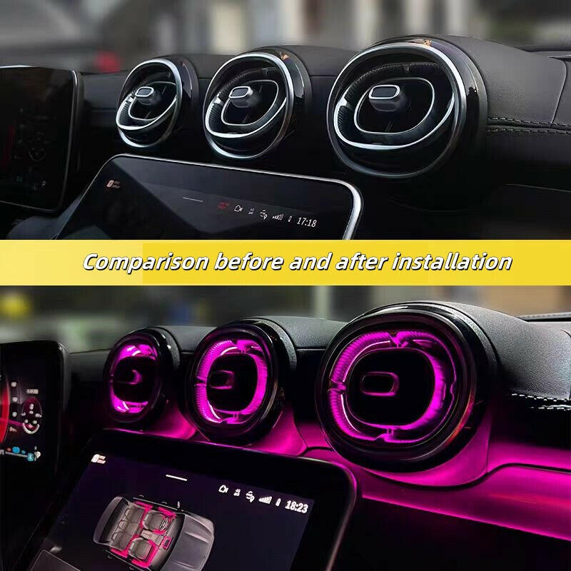 7PCS 64 Colors Air Vent Ambient Light For 2022-2025 Mercedes Benz C Class W206