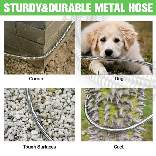 TVKB Garden Hose 100ft Stainless Steel Water Hose Super Tough Flexible Water