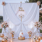 10 ft x 10 ft Wrinkle Free White Backdrop Curtains for Wedding Parties,
