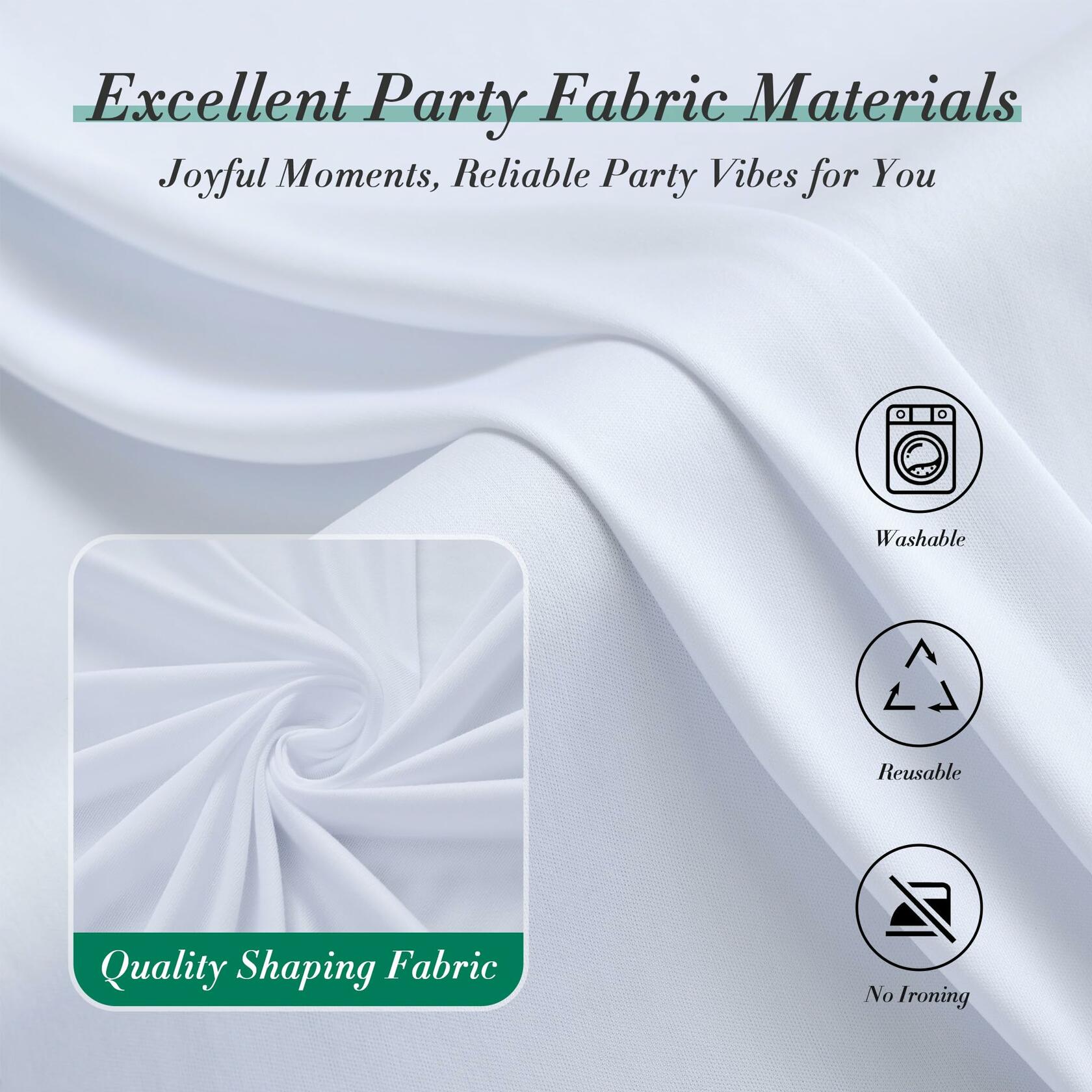 10 ft x 10 ft Wrinkle Free White Backdrop Curtains for Wedding Parties,