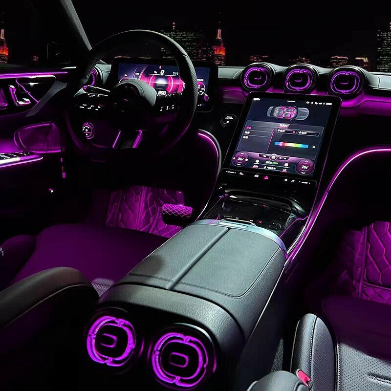 7PCS 64 Colors Air Vent Ambient Light For 2022-2025 Mercedes Benz C Class W206