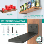 Goovilla Heavy Duty Floating Shelf Brackets 12 Inch for 2×4” Wood Stud, 4 Pack L