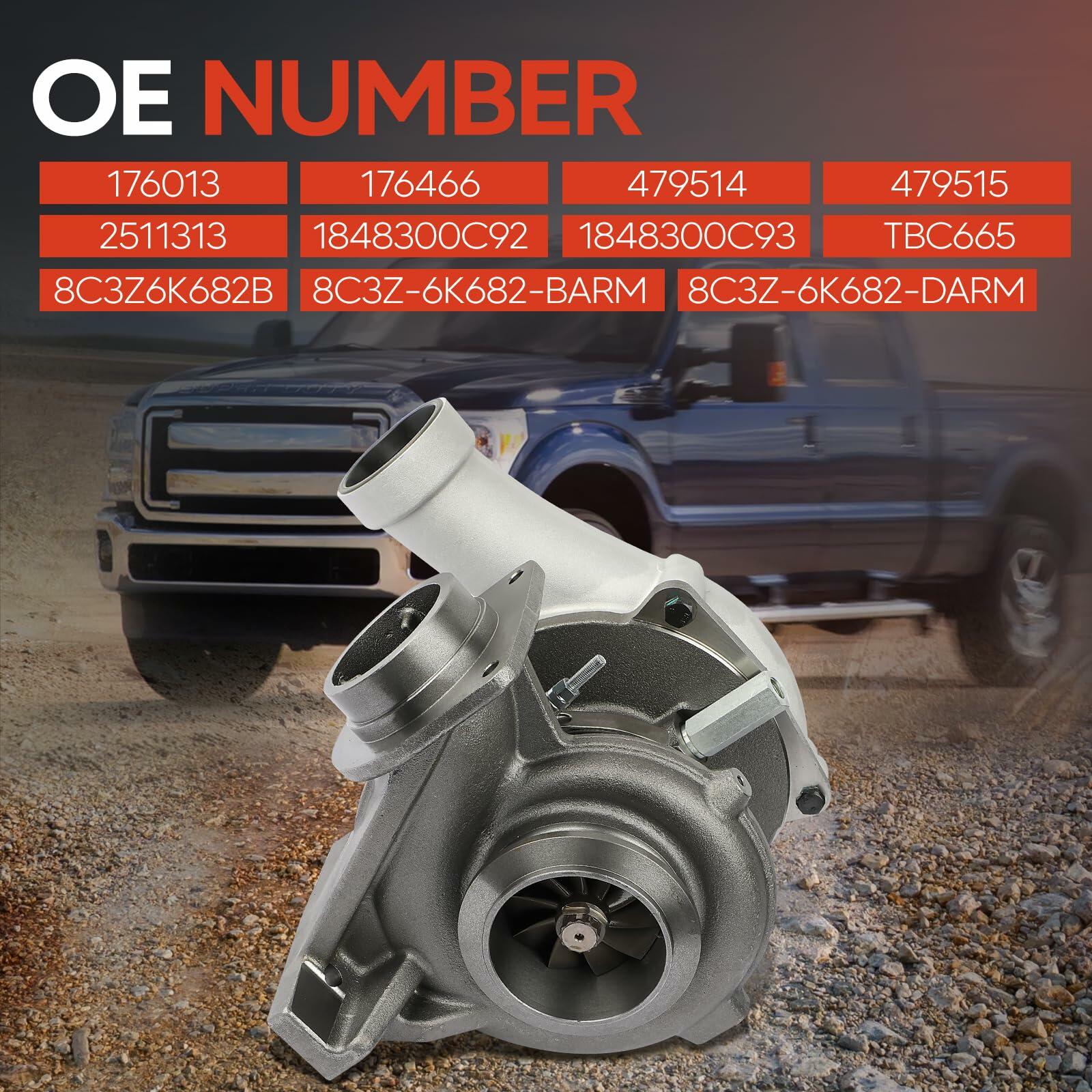 Low Pressure Complete Turbo Turbocharger, Compatible with Ford F-250 F-350 F-450