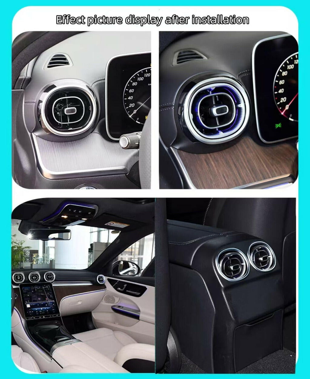 7PCS 64 Colors Air Vent Ambient Light For 2022-2025 Mercedes Benz C Class W206