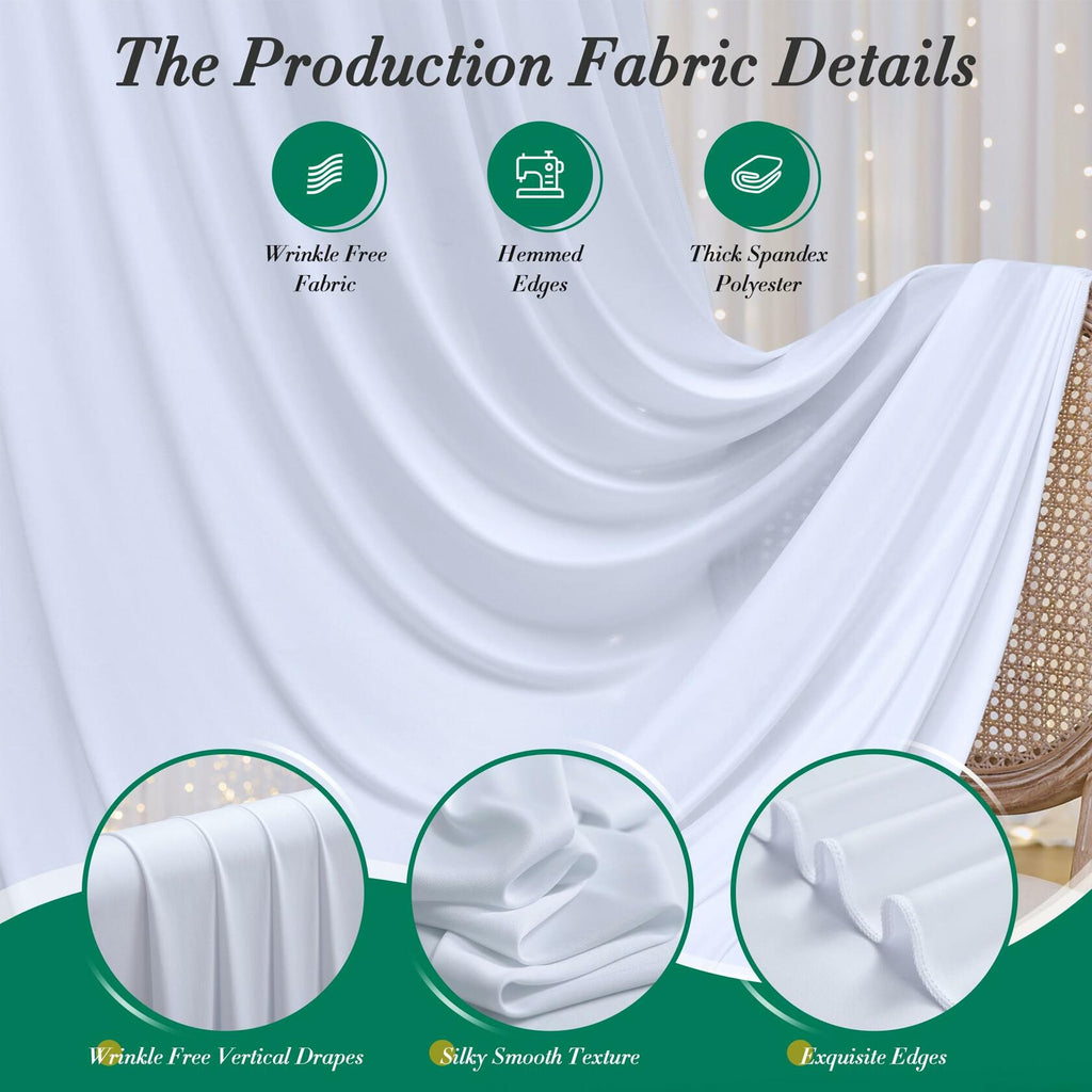 10 ft x 10 ft Wrinkle Free White Backdrop Curtains for Wedding Parties,