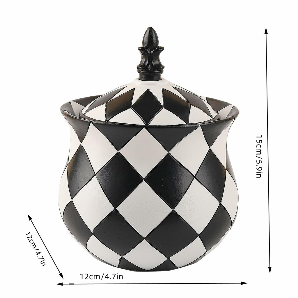 2 pcs Cmrweio Black and White Jewelry Ring Storage Case Decorative Boxes With