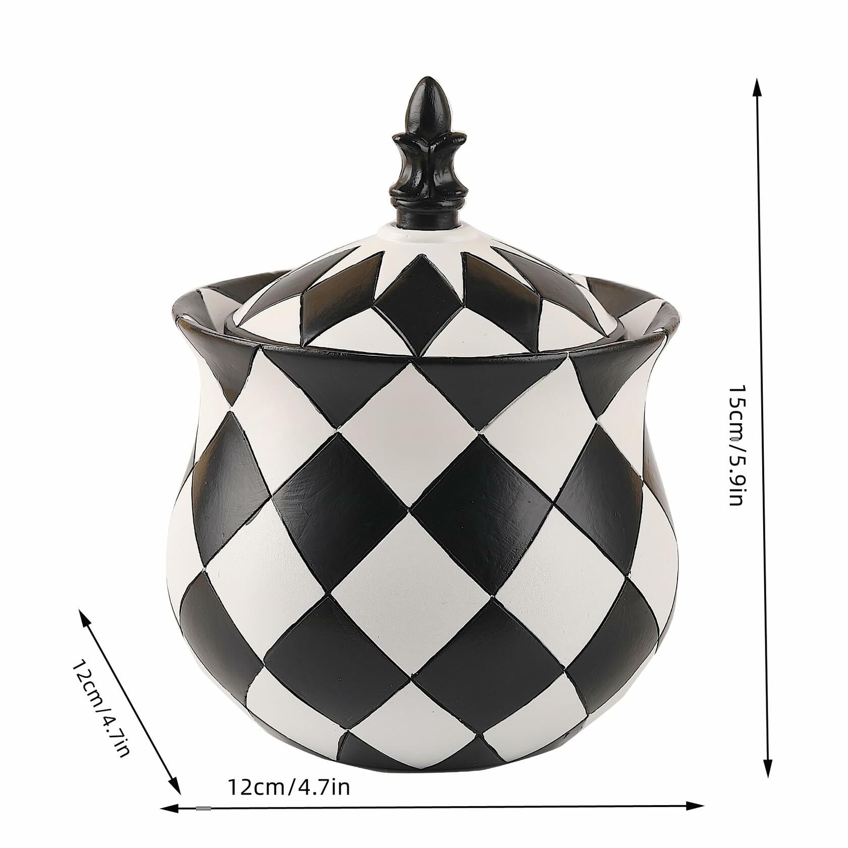 2 pcs Cmrweio Black and White Jewelry Ring Storage Case Decorative Boxes With