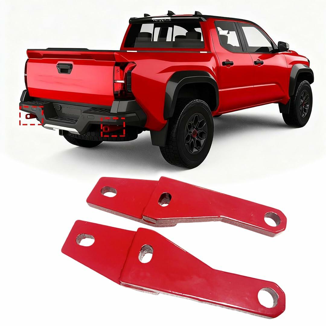 2Pcs Red Rear Tow Hooks Recovery Points Hooks fits for Toyota Tacoma 2024 2025