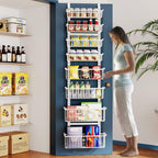 Over The Door Pantry Organizer, 8-Tier Over The Door Organizer with Adjustable