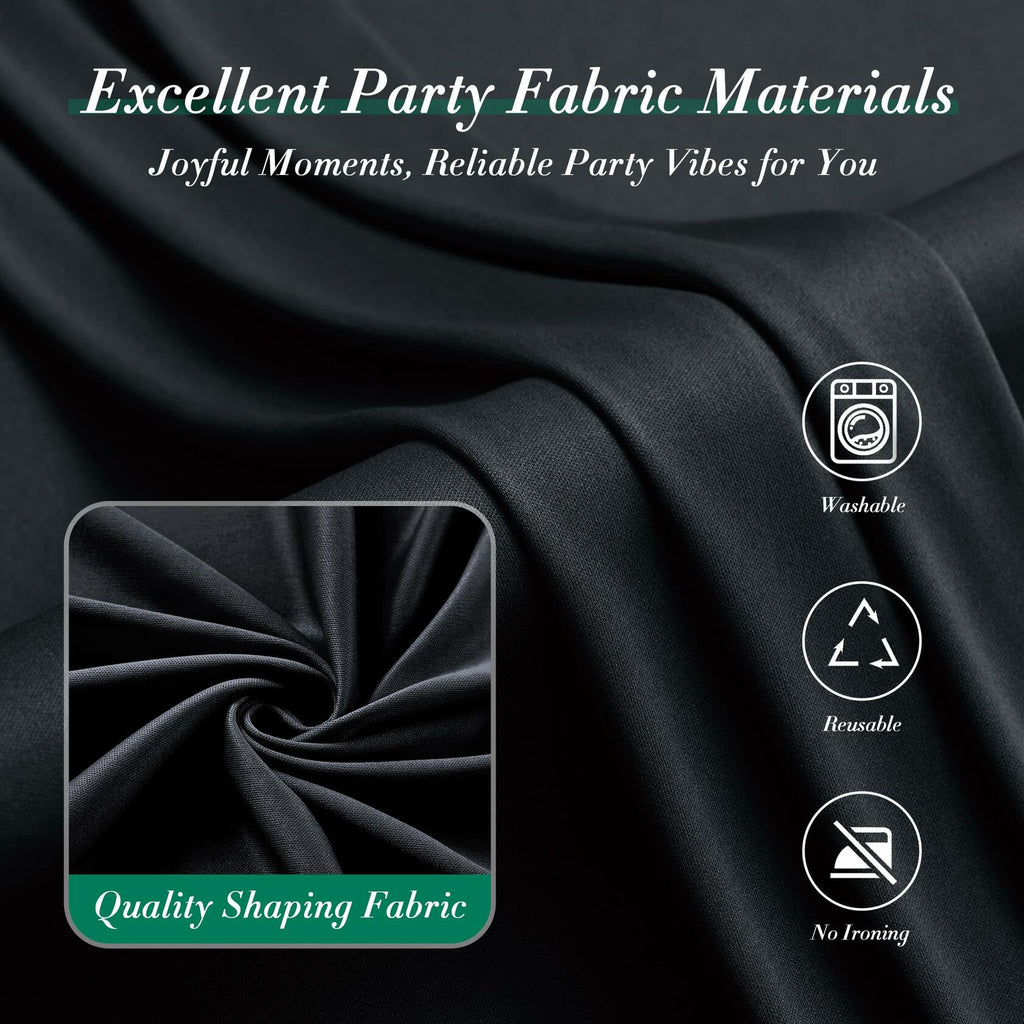30 ft x 8 ft Black Backdrop Curtain for Parties, 6 Panels 5 ft x 8 ft Wrinkle