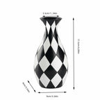 Modern Black and White Checkered Flower Vase - Stylish Decorative Vase | Table