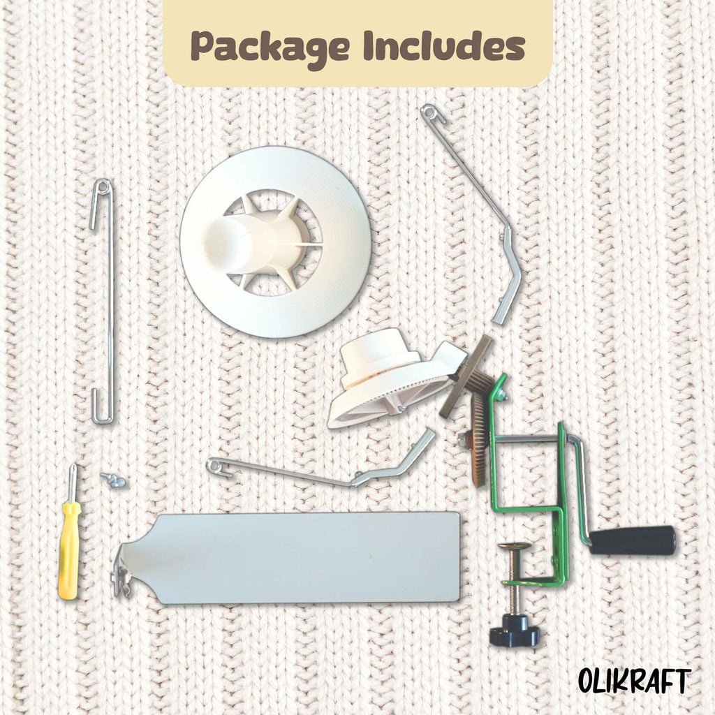Olikraft Large Yarn Winder Large Capacity 10-16 oz - Hand Operated Metal Jumbo