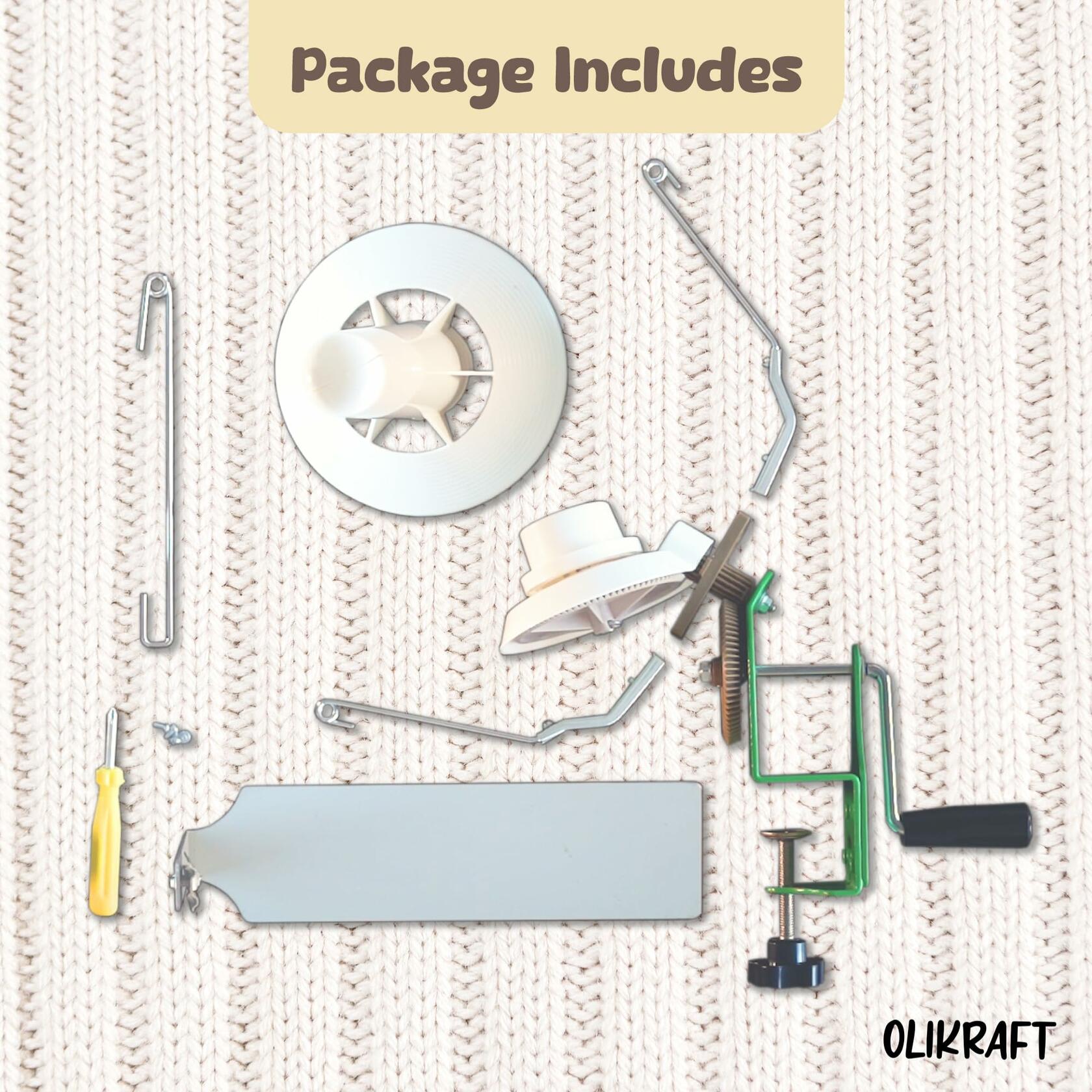 Olikraft Large Yarn Winder Large Capacity 10-16 oz - Hand Operated Metal Jumbo