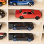 KOZOREN 60 Grids Wooden Display Case for 1:64 Toy Car Model Wall Mounted Storage
