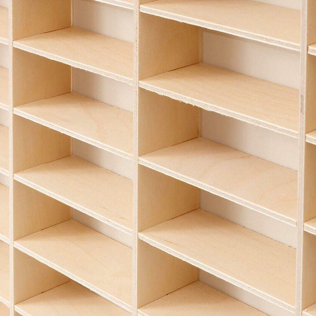 KOZOREN 60 Grids Wooden Display Case for 1:64 Toy Car Model Wall Mounted Storage