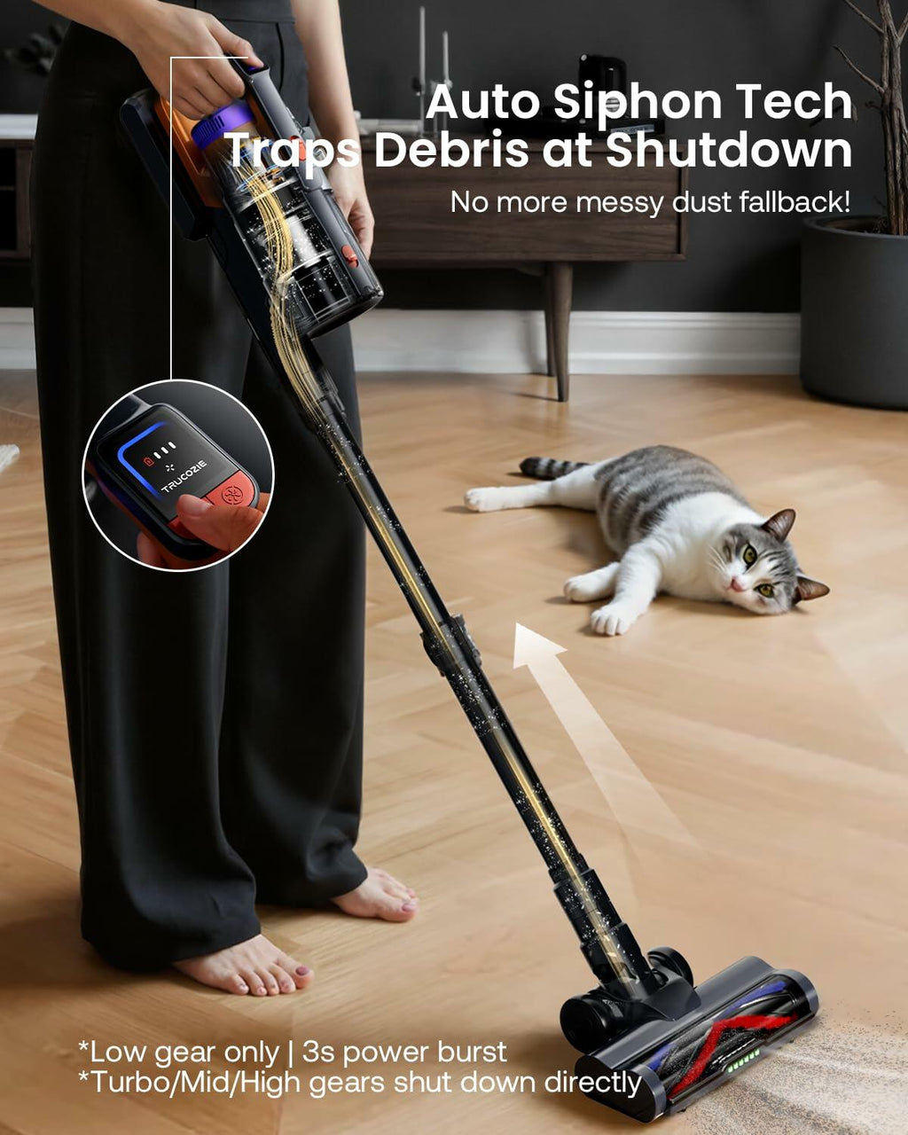 Cordless Vacuum Cleaner for Home, Upgraded 60Kpa Powerful Suction Pet Hair